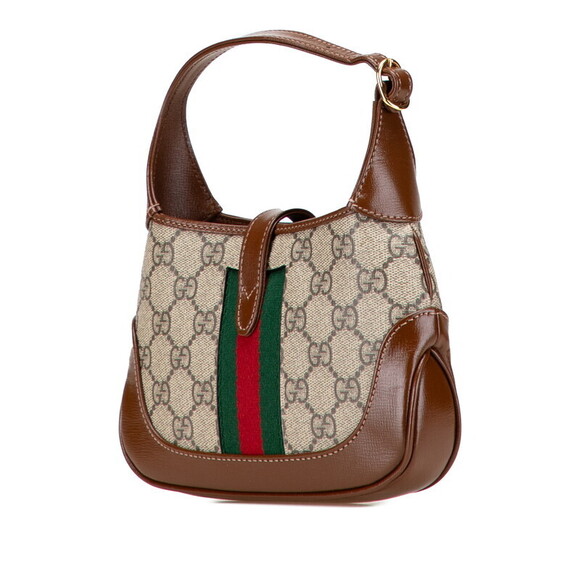 Gucci Jackie GG Supreme Ophidia Shoulder Bag Beige Multi Leather - Picture 2 of 8